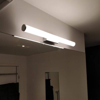 Chrómové svetlo nad zrkadlo moderné, Staby, 6,5 W, LED 3000 K, IP44, s vypínačom