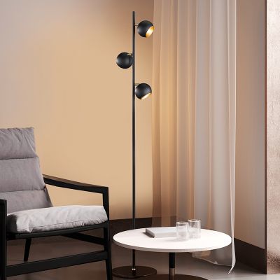 Čierna stojaca lampa moderná, Prato, s vypínačom