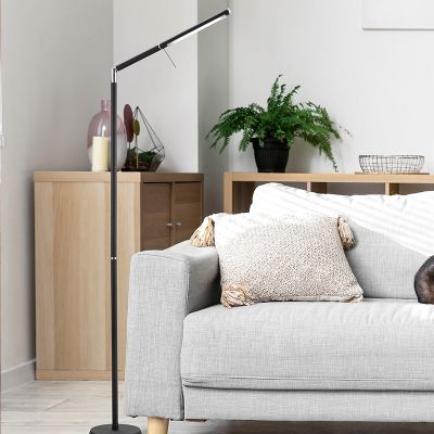 Čierna stojaca lampa moderná, Rebel, 6 W, LED 3000 K, s dotykovým stmievačom