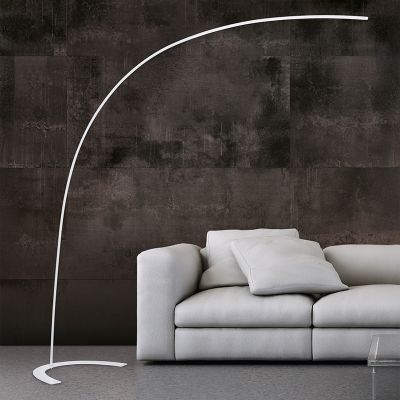 Biela oblúková lampa moderná, Libro, 18 W, LED 3000 K, s vypínačom