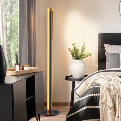 Čierna stojaca lampa moderná, Baruch, 15 W, LED 3000 K, s vypínačom