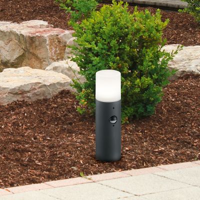 Antracitý záhradný stĺpik so senzorom pohybu moderný, Fjelso, IP44