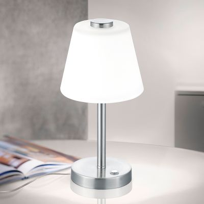 Niklová stolová lampa moderná, Liv, 4 W, LED 3000 K, s vypínačom