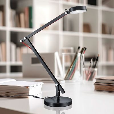 Čierna stolová lampa moderná, Pardoes, 5 W, LED 3000 K, s vypínačom