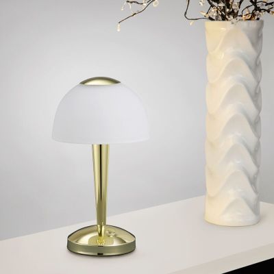 Mosadzná stolová lampa klasická, Daphne, 4 W, LED 3000 K, s vypínačom