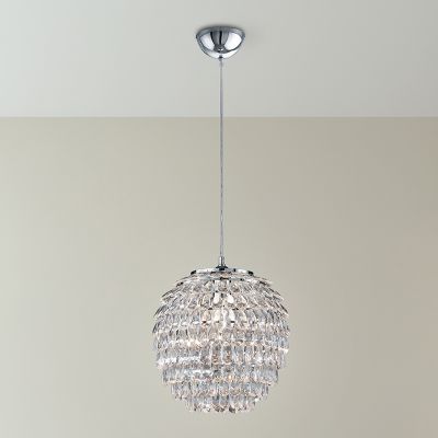 Chrómové visiace svietidlo retro, Ilse