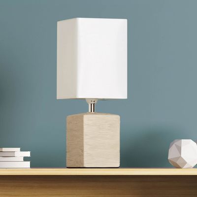Keramická stolová lampa biela, Karola, s vypínačom