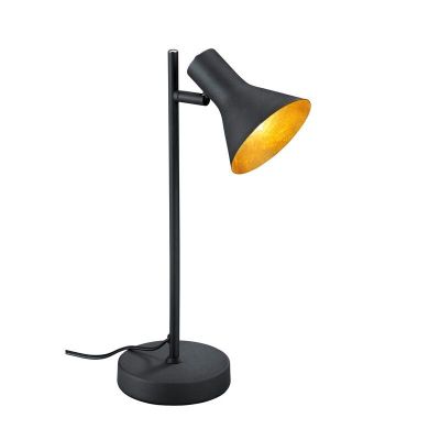 Čierna stolová lampa industriálna, Verena, s vypínačom