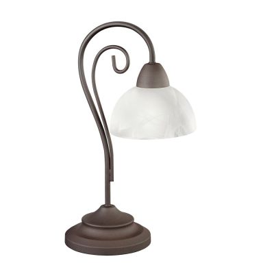 Rezavá stolová lampa klasická, Jared, s vypínačom