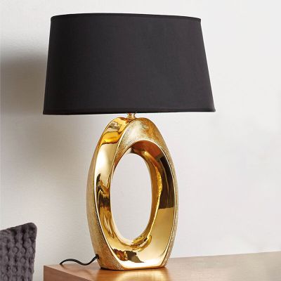 Keramická stolová lampa zlatá, Moldrup, s vypínačom