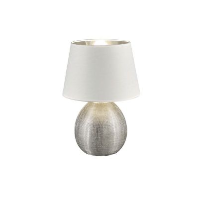 Keramická stolová lampa strieborná, Yet, s vypínačom