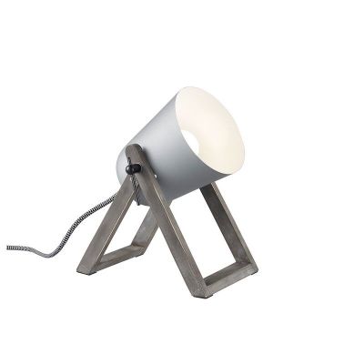 Sivá stolová lampa moderná, Sacha, s vypínačom