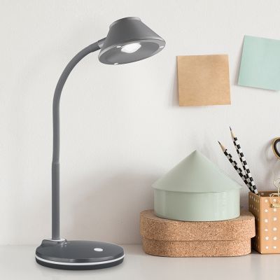 Strieborná stolová lampa moderná, Nano, 3,2 W, LED 3000 K, s vypínačom