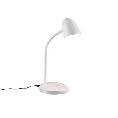 Biela lampa na písací stôl moderná, Maribo, 4 W, LED 3000 K, s dotykovým stmievačom