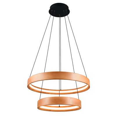 Drevené visiace svietidlo moderné, Nassima, 37 W, LED 3000 K, s 3-stupňovým stmievačom