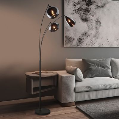 Čierna oblúková lampa moderná, Ervin