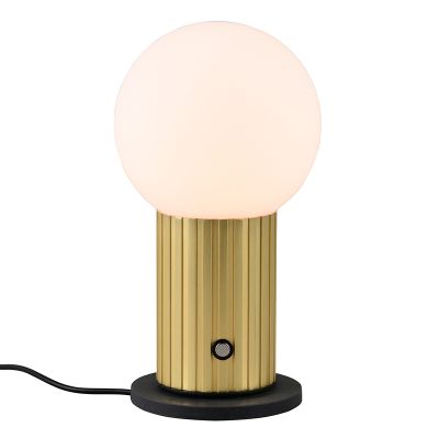 Mosadzná nabíjateľná stolová lampa moderná, Tugce, 2 W, LED white switch, s vypínačom