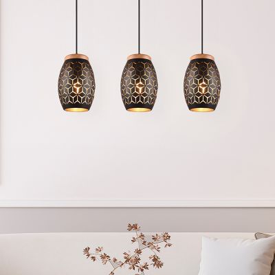 Čierne visiace svietidlo moderné, Delana