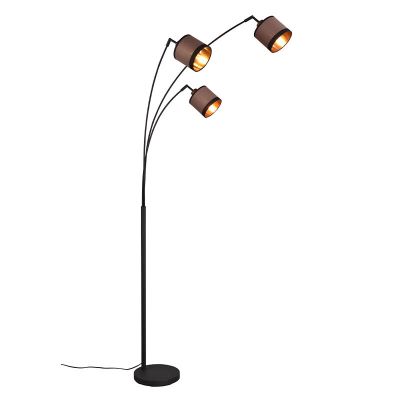 Taupeová oblúková lampa moderná, Denley, s vypínačom