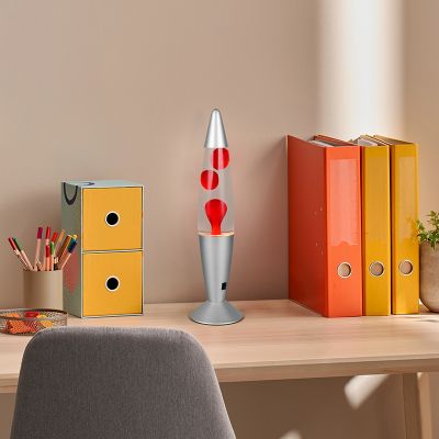 Červená lávová lampa sklenená, Coert, 21 W, LED 3000 K, s vypínačom