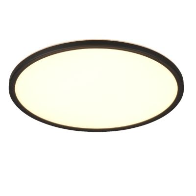 Čierna stropná lampa moderná, Jeltje, 22 W, LED nastaviteľný od teplej po studenú bielu, s diaľkovým ovládačom