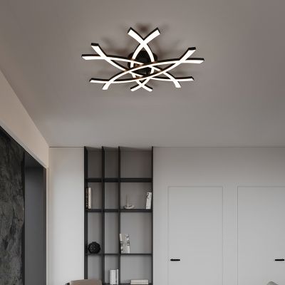 Čierna stropná lampa dizajnová, Carien, 33 W, LED 3000 K