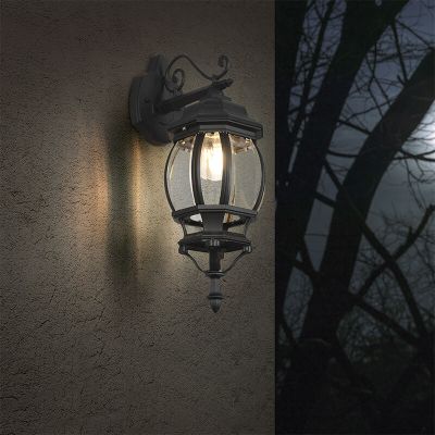 Čierne vonkajšie svietidlo klasické, Evander, IP23