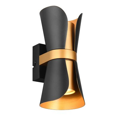 Čierne nástenné svietidlo dizajnové, Suad, s vypínačom