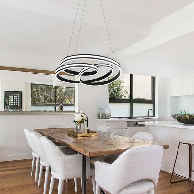Čierne závesné svietidlo nad jedalensky stol moderné, Elyse, 60 W, LED white switch