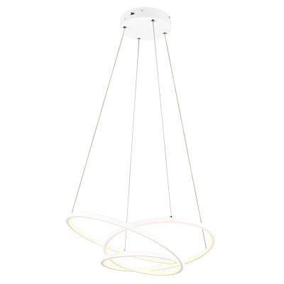 Biele visiace svietidlo dizajnové, Teodore, 34 W, LED white switch, s 3-stupňovým stmievačom
