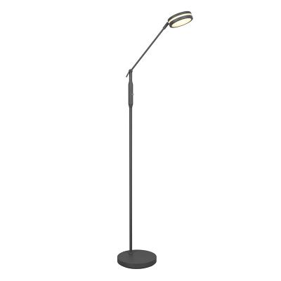 Antracitá stojaca lampa na čítanie moderná, Marjon, 6 W, LED s nastaviteľnou farbou svetla, s dotykovým stmievačom