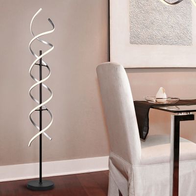 Chrómová stojaca lampa dizajnová, Sylvian, 32 W, LED s nastaviteľnou farbou svetla, s dotykovým stmievačom