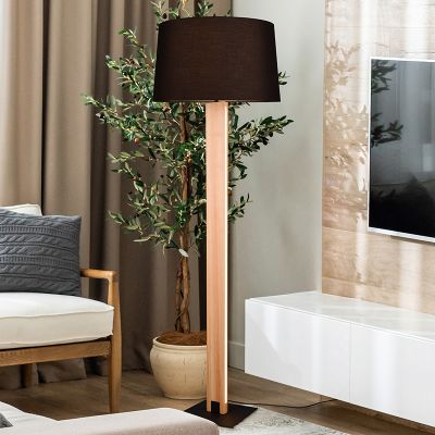 Čierna stojaca lampa moderná, Radia, 17 W, LED 3000 K, s dotykovým stmievačom