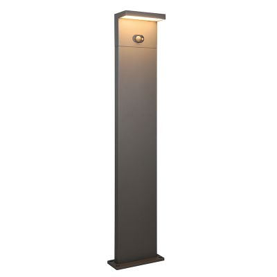 Antracitý solárny záhradný stĺpik moderný, Nesrin, 5 W, LED white switch, IP65