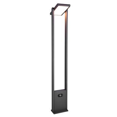 Antracitý solárny záhradný stĺpik moderný, Maku, 5 W, LED white switch, IP65