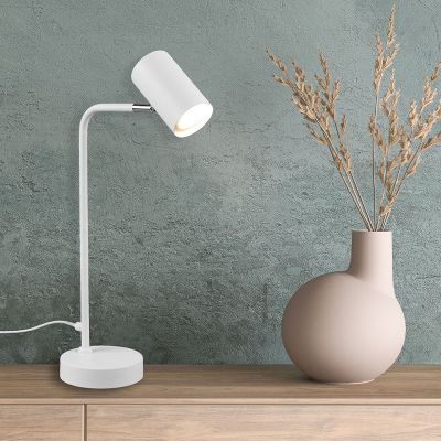 Biela stolová lampa moderná, Kaso, s vypínačom