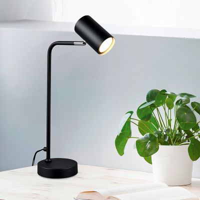 Čierna stolová lampa moderná, Kaso, s vypínačom