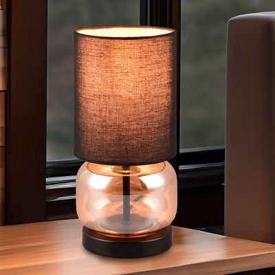 Čierna stolová lampa retro, Vita, s vypínačom