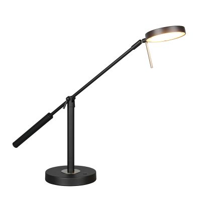 Čierna stolová lampa moderná, Bilge, s dotykovým stmievačom