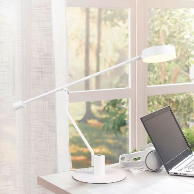 Biela stolová lampa moderná, Koendert, 6 W, LED white switch, s dotykovým stmievačom