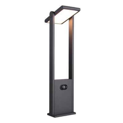 Antracitý solárny záhradný stĺpik moderný, Maku, 5 W, LED white switch, IP65
