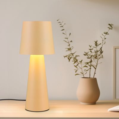 Béžová stolová lampa moderná, Lillyam, s vypínačom
