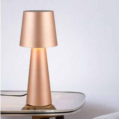 Hnedá stolová lampa moderná, Lillyam, s vypínačom