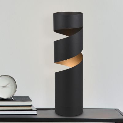 Čierna stolová lampa dizajnová, Marouan, s vypínačom
