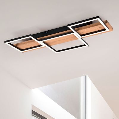 Hnedá stropná lampa moderná, Justian, 30 W, LED 3000 K, s 3-stupňovým stmievačom