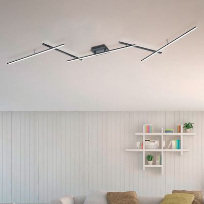 Čierna stropná lampa moderná, Nadja, 22 W, LED RGBW, s diaľkovým ovládačom