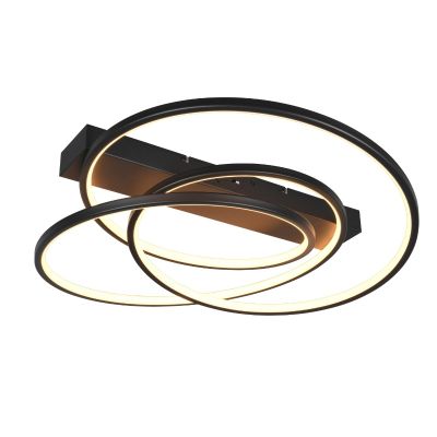 Čierna stropná lampa dizajnová, Teodore, 34 W, LED white switch, s 3-stupňovým stmievačom