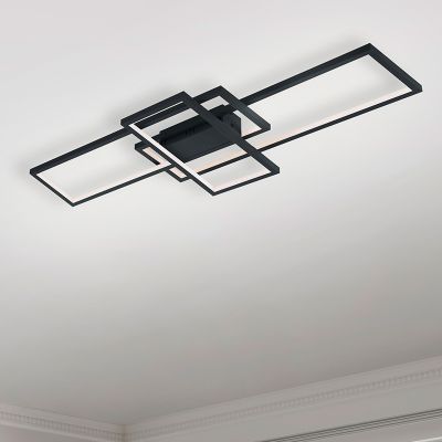 Antracitá stropná lampa moderná, Jetse, 36 W, LED RGBW, s diaľkovým ovládačom