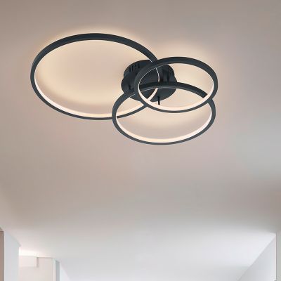 Antracitá stropná lampa moderná, Harold, 36 W, LED RGBW, s diaľkovým ovládačom