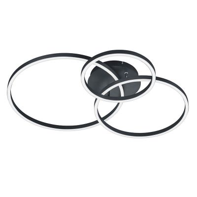 Čierna stropná lampa moderná, Elze, 28 W, LED RGBW, s diaľkovým ovládačom